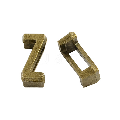 Tibetan Style Alloy Letter Slide Charms TIBEB-Q055-26AB-NR-1