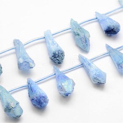 Electroplated Natural Quartz Crystal Beads Strands G-G890-B-04-1