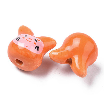 Handmade Porcelain Beads PORC-T007-04O-1