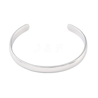 Non-Tarnish 304 Stainless Steel Open Cuff Plain Bangles BJEW-H591-01P-02-1
