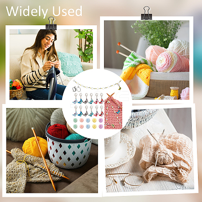 35Pcs Butterfly & Flower DIY Knitting Tool Sets HJEW-NB00055-1
