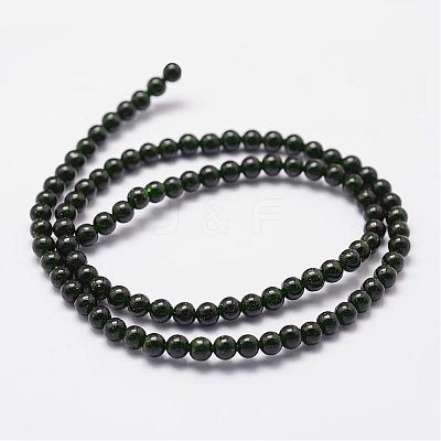 Synthetic Green Goldstone Beads Strands G-N0178-02-6mm-1