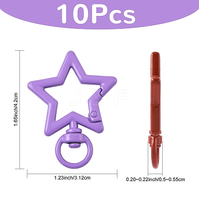 10Pcs Spray Painted Alloy Swivel Snap Hook Clasps FIND-FS0004-55-1
