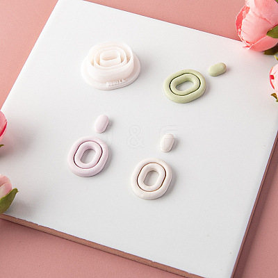Oval Shape Resin Clay Cutters for Earring Making PW-WG30656-01-1