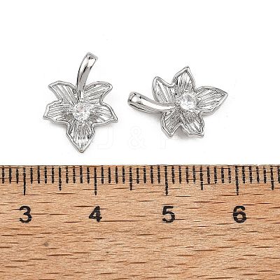 SHEGRACE Brass Micro Pave Clear Cubic Zirconia Charms XGRQ2O649-424P-1