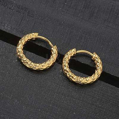 Ion Plating(IP) 304 Stainless Steel Grooved Hoop Earrings EJEW-M218-01A-G-1