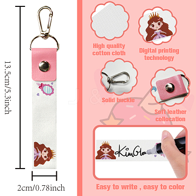 PU Leather & Cotton Name Marker Keychain AJEW-WH0514-019-1