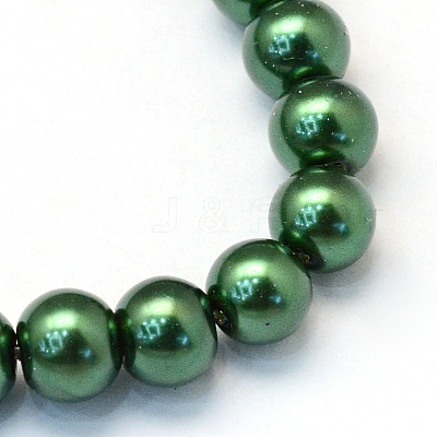 Baking Paint Pearlized Glass Pearl Round Bead Strands HY-Q003-6mm-75-1