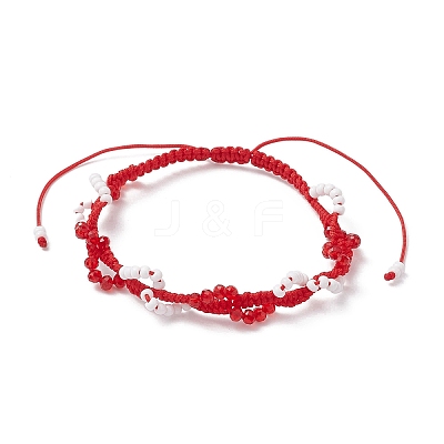 Glass Seed Beads Braided Beaded Bracelets for Women BJEW-MZ00215-1