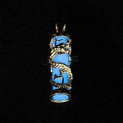 Synthetic Luminous Stone Column Pendants FIND-C058-01G-02-1