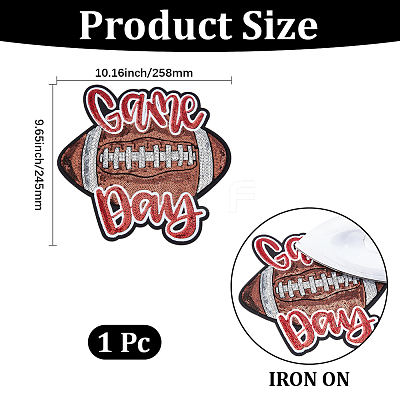 Sports Theme Sequin Embroidery Iron on/Sew on Patches PATC-GF0001-94B-1
