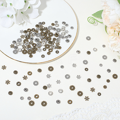 360Pcs 12 Style Alloy Spacer Beads FIND-PA0001-02-1
