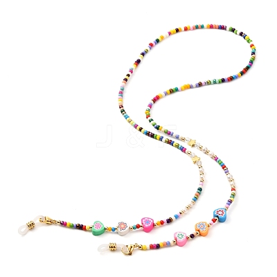 Glass Seed Beads Eyeglasses Chains AJEW-EH00383-03-1