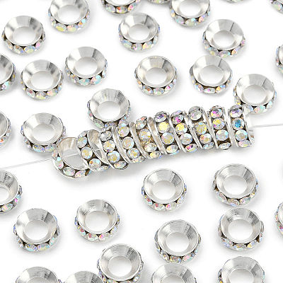 Brass Rhinestone Spacer Beads RB-A020-10mm-28S-1