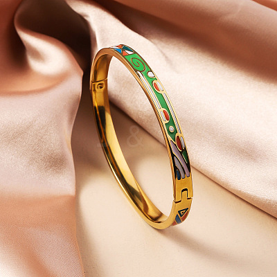 304 Stainless Steel Enamel Bangles FS-WG30162-09-1