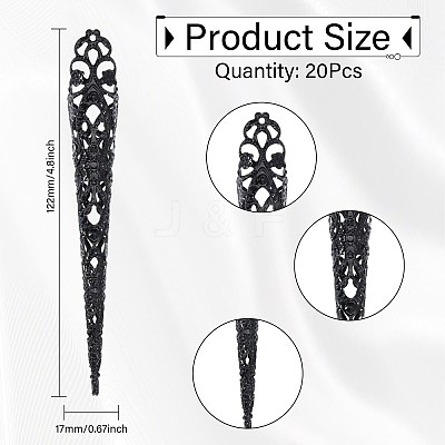 20Pcs Hollow Iron Hairpins AJEW-GL0002-32-1