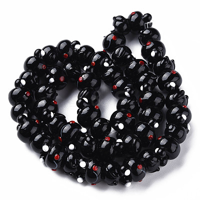 Handmade Bumpy Lampwork Beads Strands LAMP-T007-16A-1