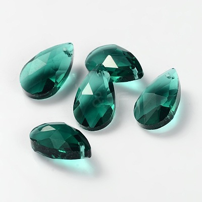 Faceted Teardrop Glass Pendants GLAA-O008-A03-1