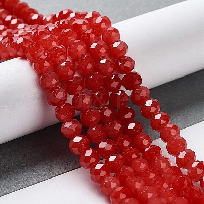 Baking Paint Imitation Jade Glass Bead Strands LS-DGLA-A034-J4MM-A32-1