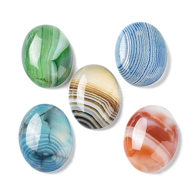 Natural Striped Agate/Banded Agate Cabochons G-H296-01E-1
