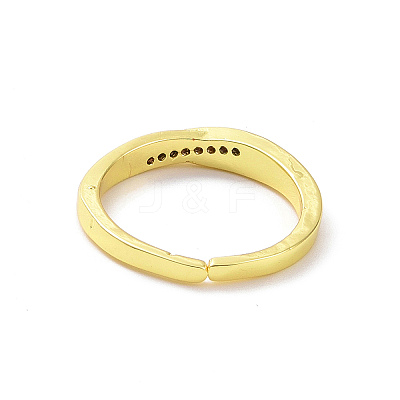 Clear Cubic Zirconia Open Cuff Ring RJEW-H127-05G-1