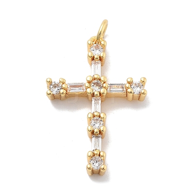Brass Micro Pave Cubic Zirconia Pendants KK-M305-01G-03-1