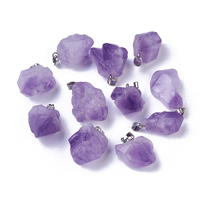 Natural Amethyst Pendants G-G779-01P-1