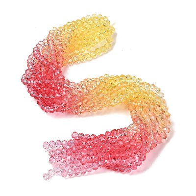 Transparent Painted Glass Beads Strands DGLA-A034-T6mm-A07-1