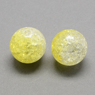 Two Tone Transparent Crackle Acrylic Beads CACR-R009-8mm-09-1