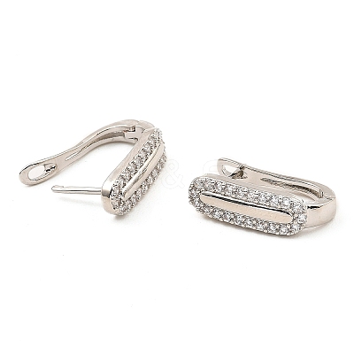 Brass Micro Pave Cubic Zirconia Hoop Earrings EJEW-D078-10P-1