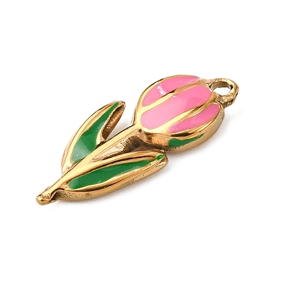 304 Stainless Steel Enamel Pendants STAS-B112-01G-02-1