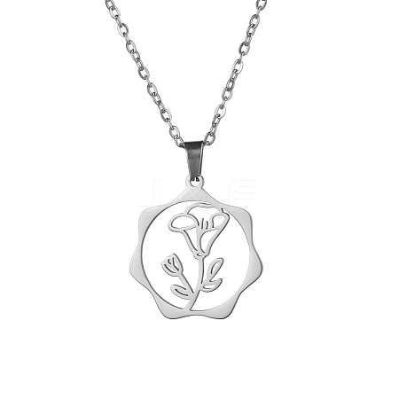 Non-Tarnish 304 Stainless Steel Pendant Necklaces PW-WG57218-06-1