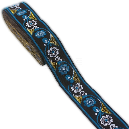 Flat Ethnic Style Embroidery Polyester Ribbons PW-WG12916-06-1