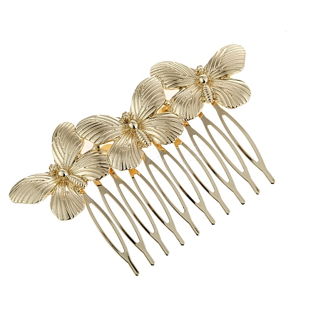 Butterfly Alloy Hair Combs PW-WGF37AD-01-1