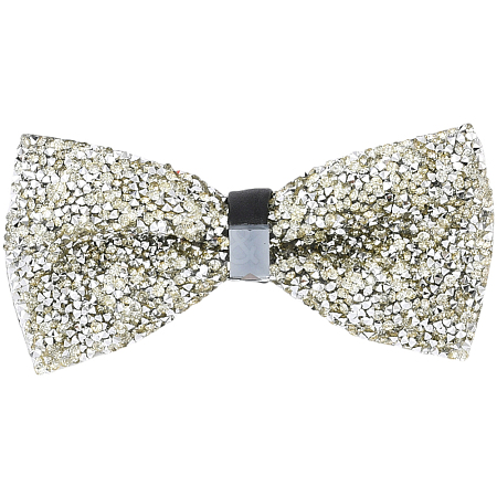 1Pc Polyester with Rhinestone Bow Ties for Bridegroom AJEW-SP0003-32E-1