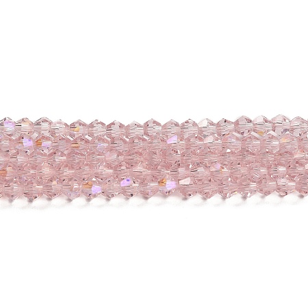 Transparent Electroplate Glass Beads Strands GLAA-F029-4mm-D26-1