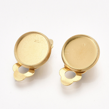 201 Stainless Steel Clip-on Earring Findings LS-X-STAS-T045-34B-G-1