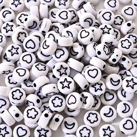 Opaque White Acrylic Beads SACR-YW0001-21B-1