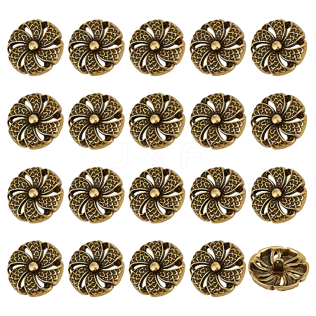 20Pcs Alloy Shank Buttons BUTT-PH0001-58AB-1