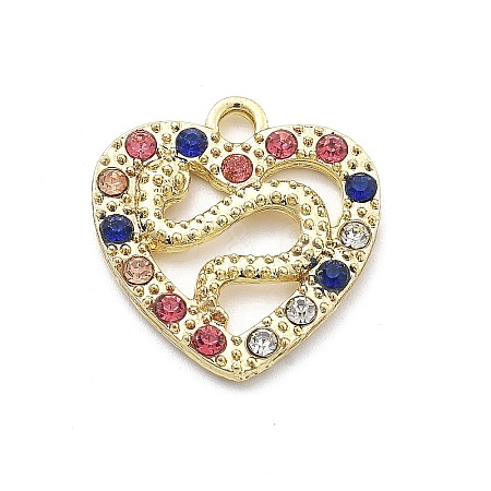 Snake Shape Alloy Rhinestone Pendants PALLOY-Q030-01D-1