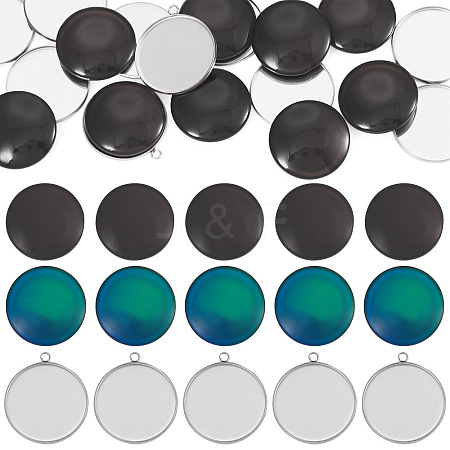 10Pcs 304 Stainless Steel Pendant Cabochon Settings DIY-TA0015-76A-1