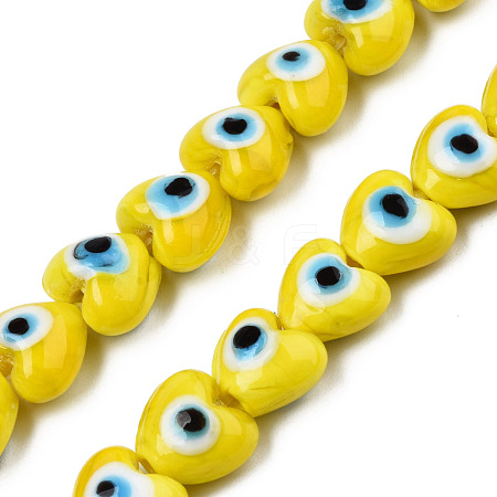 Handmade Evil Eye Lampwork Beads Strands LAMP-N029-010J-1