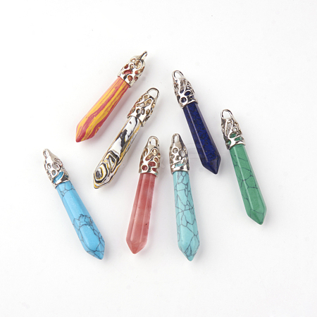 Natural & Synthetic Mixed Stone Big Pendants G-R278-11P-1