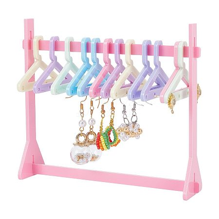   1 Set Hot Pink Opaque Acrylic Earring Display Stands EDIS-PH0001-55B-1