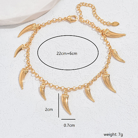 Gold-Plated Chili Pepper Charm Anklets for Women KY1950-1