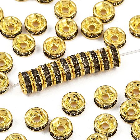 Brass Rhinestone Spacer Beads RB-A014-Z6mm-12G-1