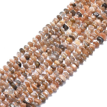 Natural Multi-Moonstone Beads Strands G-F715-068-1