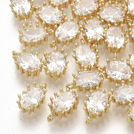 Brass Micro Pave Cubic Zirconia Charms X-ZIRC-K082-039A-1