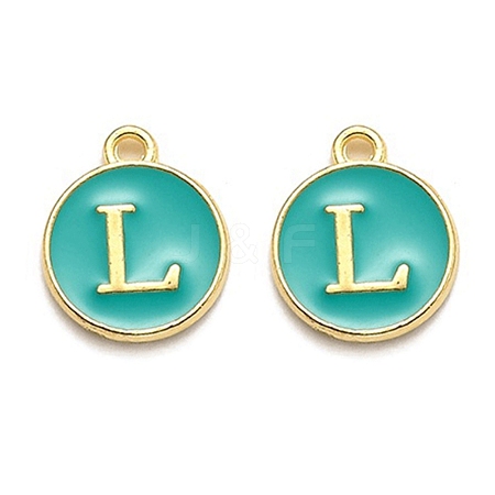 Golden Plated Alloy Enamel Charms X-ENAM-Q437-15L-1