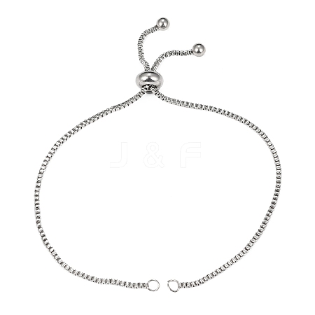 Adjustable 304 Stainless Steel Slider Bracelets Making STAS-CJ0002-40P-1